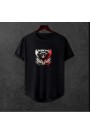  Unisex Oversize Karakartal Ön Baskili T-shirt